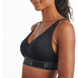 PUMA Womens Seamless Sports Bra Black Gray Medium Wire Free