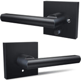 Ohuhu Matte Black Door Handle Lever Square Design for Home Bedroom Bath Privacy