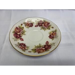 Queen Anne  Bone China England Orphaned Saucer Dusty Rose Pattern 5.75"