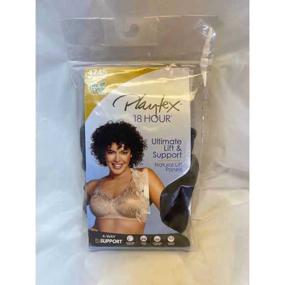 Playtex 4745 18 Hour Ultimate Lift & Support Wireless Bra Black 40D Women's