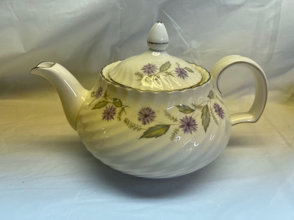 Royal Adderley Charmaine Teapot purple green floral 7