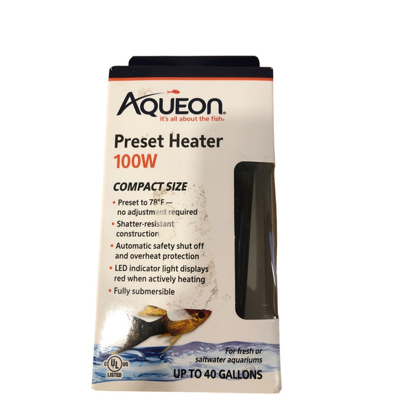 Aqueon Aquarium Fish Tank Preset Heater Up To 40 Gallon 100W