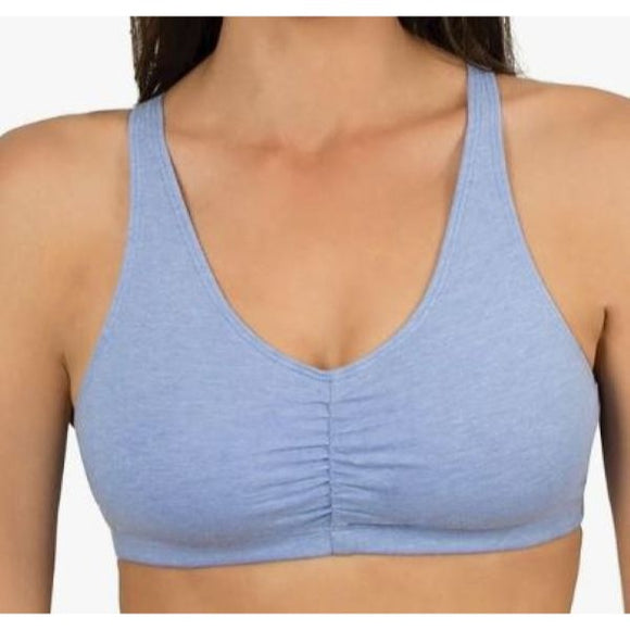 Fruit of the Loom Womens Style 90011 38 Shirred Front Racerback Sports Bra blue