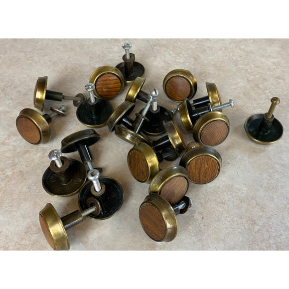 Amerock #651 Door/Drawer Pulls Brass Faux Wood Mid Century Lot Of 23 USED