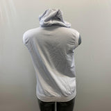 Zacard woen's White Sleeveless Workout Sweatshirt with Full Zipper and Hood Size Large Cotton Blend