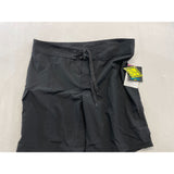 Kanu Women's Boardshorts Size 14 Black Polyester Blend Tie Front Swim Shorts NEW