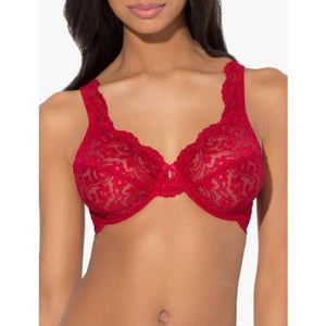 Smart & Sexy Signature Lace Unlined Underwire Bra 85045 44DD No No Red