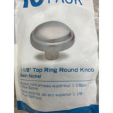 Brainerd Top Ring Satin Nickel Round Cabinet Knob P30068W-SN-SP (10 PACK)