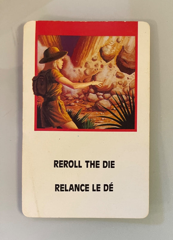 Fireball Island Milton Bradley 1986 Game Original Piece Reroll the Die Card