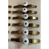 Antique Bronze 5" Drawer / Cabinet Pulls With White Ceramic Knobs Lot Of 12 NOS