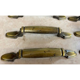 Vintage Brass Used 5.25" Door/Drawer Pulls Lot Of 6 With 3'" Center Mounting Holes