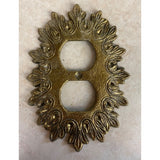 Vintage Oval Edmar Ornate Gold Tone Outlet Cover Plate USED