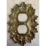 Vintage Oval Edmar Ornate Gold Tone Outlet Cover Plate USED