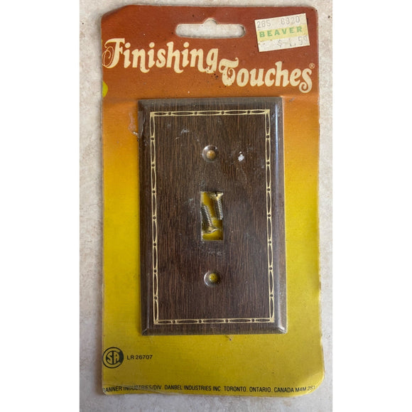 Banner Industries Woodgrain Look With Gold Accent Toggle Light Switch Plate Cover