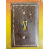 Banner Industries Woodgrain Look With Gold Accent Toggle Light Switch Plate Cover