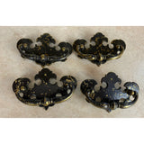 Set of 4 Vintage Brass Amerock CP-1814 Batwing Chippendale Drawer Pulls 3 in C to C