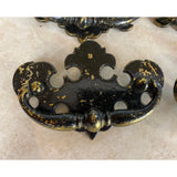 Set of 4 Vintage Brass Amerock CP-1814 Batwing Chippendale Drawer Pulls 3 in C to C