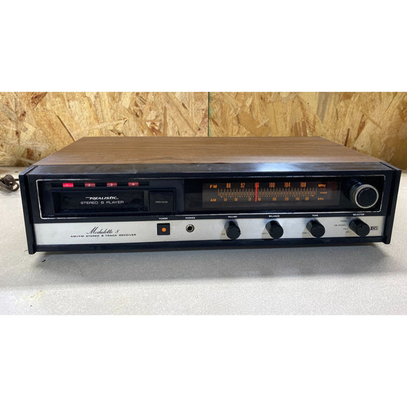 Realistic Modulette AM/FM 8 Track Receiver Model 12-1402 For Parts Or Repair