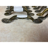 18 Spoon Foot Door Pull Antique Brass With White Ceramic Insert 5"  Heavy Tarnish