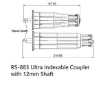 ZMC Window Coverings RS-833 Ultra Indexable Coupler with 12mm Shaft